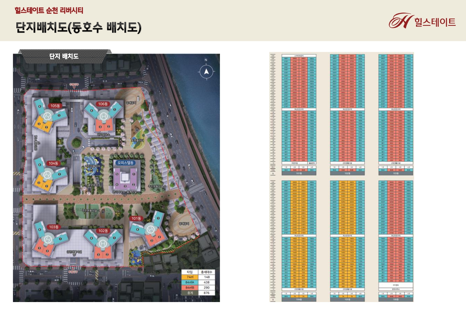 힐스테이트 순천 단지세대표